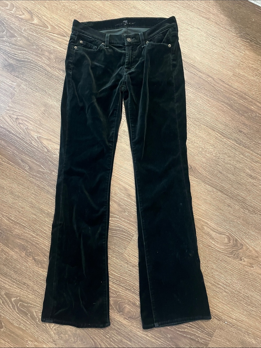 7 For All Mankind Black Velvet Flare Jeans